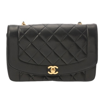 シャネル ダイアナ チェーンショルダー 25cm ブラック A01165 ラムスキン レディース バッグ 【中古】【bag】