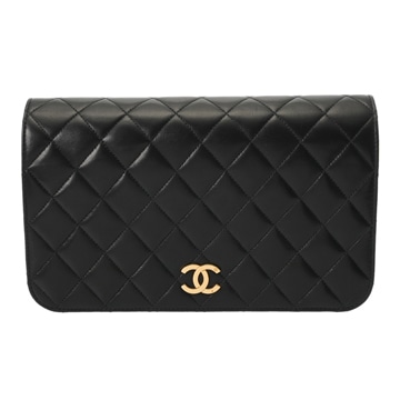 シャネル マトラッセ プッシュロックチェーンショルダー ブラック ラムスキン レディース バッグ 【中古】【bag】