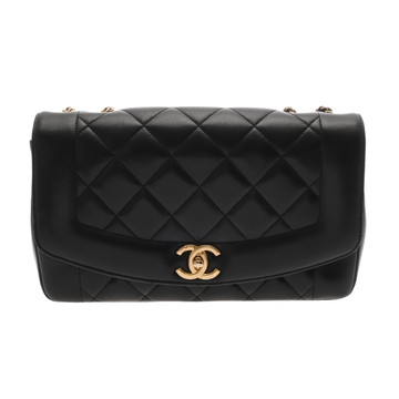 シャネル ダイアナ チェーンショルダー 28cm ブラック ラムスキン レディース バッグ 【中古】【bag】