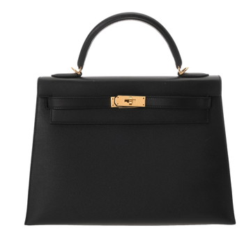 エルメス ケリー 32 外縫い 2WAY ブラック ヴォーエプソン レディース バッグ 【中古】【bag】