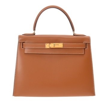 エルメス ケリー 28 外縫い 2WAY ナチュラル ボックスカーフ レディース バッグ 【中古】【bag】