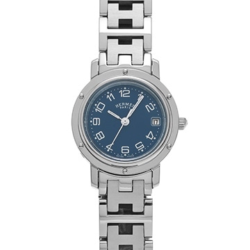 エルメス クリッパー ナクレ CL4.210 ブルー レディース 時計 【中古】【wristwatch】