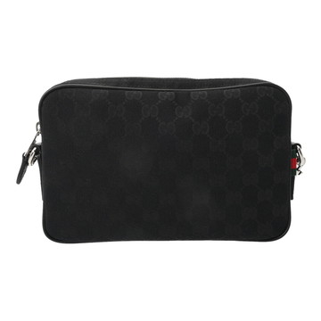 グッチ スモール クロスボディバッグ ブラック 834802 525040 GGキャンバス/レザー メンズ バッグ 【中古】【bag】