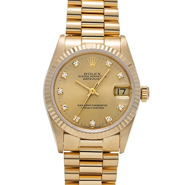 ロレックス デイトジャスト 68278G シャンパン/ダイヤモンド ユニセックス 時計 【中古】【wristwatch】