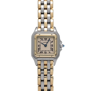 カルティエ パンテール SM 3ロウ W25029B8 アイボリー レディース 時計 【中古】【wristwatch】