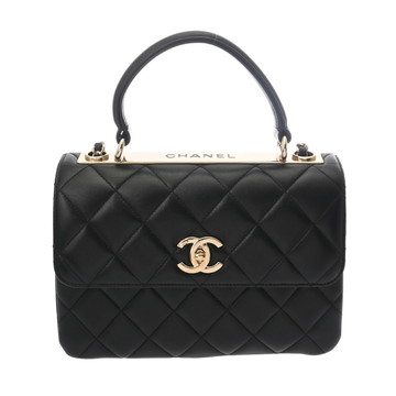 シャネル トレンディCC トップハンドル フラップ バッグ ブラック A92236 ラムスキン レディース バッグ 【中古】【bag】