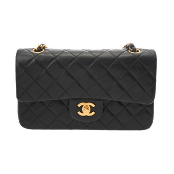 シャネル マトラッセ Ｗフラップ Ｗチェーンショルダー 23 ブラック A01113 ラムスキン レディース バッグ 【中古】【bag】