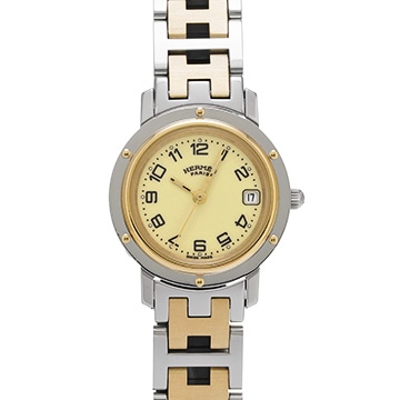 エルメス クリッパー CL4.220 アイボリー レディース 時計 【中古】【wristwatch】