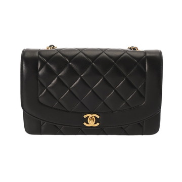 シャネル ダイアナ チェーンショルダー 25cm ブラック A01165 ラムスキン レディース バッグ 【中古】【bag】