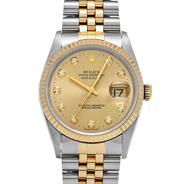 ロレックス デイトジャスト 16233G シャンパン メンズ 時計 【中古】【wristwatch】