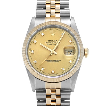 ロレックス デイトジャスト 16233G シャンパン/ダイヤモンド メンズ 時計 【中古】【wristwatch】