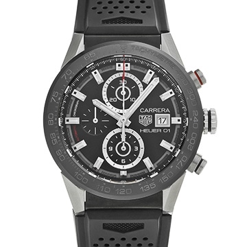 タグ ホイヤー カレラ キャリバーホイヤー01 クロノグラフ CAR201Z.FT6046 ブラック メンズ 時計 【中古】【wristwatch】