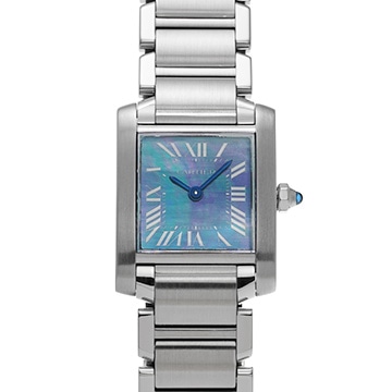 カルティエ タンクフランセーズ SM W51034Q3 ブルーシェル レディース 時計 【中古】【wristwatch】