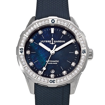 ユリス ナルダン ダイバー スターリーナイト 39mm 8163-182B1-3A ブルー/ダイヤモンド ユニセックス 時計 【中古】【wristwatch】