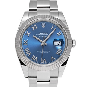 ロレックス デイトジャスト 41 126334 アズーロブルー メンズ 時計 【中古】【wristwatch】
