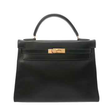 エルメス ケリー32 内縫い グリーン ボックスカーフ レディース バッグ 【中古】【bag】
