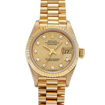 ロレックス デイトジャスト 69178G シャンパン/ダイヤモンド レディース 時計 【中古】【wristwatch】