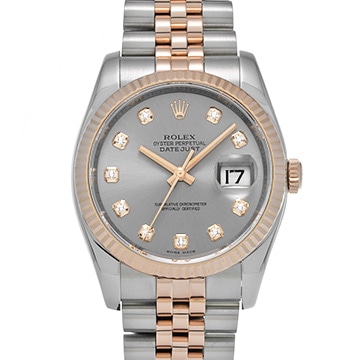 ロレックス デイトジャスト 36 116231G グレー/ダイヤモンド メンズ 時計 【中古】【wristwatch】