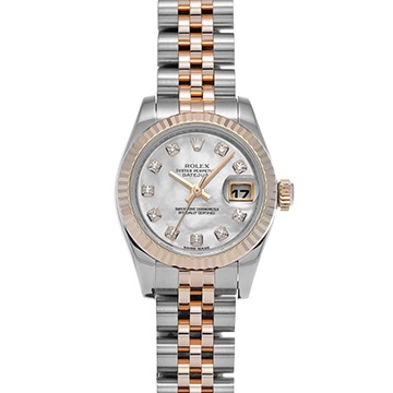 ロレックス デイトジャスト 179171NG ホワイトシェル/ダイヤモンド レディース 時計 【中古】【wristwatch】