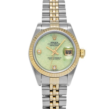 ロレックス デイトジャスト 69173 2BR グリーンジェイド/ダイヤモンド レディース 時計 【中古】【wristwatch】