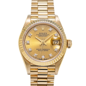 ロレックス デイトジャスト 69178G シャンパン/ダイヤモンド レディース 時計 【中古】【wristwatch】