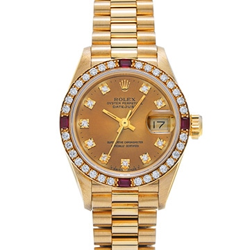 ロレックス デイトジャスト 69068G シャンパン/ダイヤモンド レディース 時計 【中古】【wristwatch】