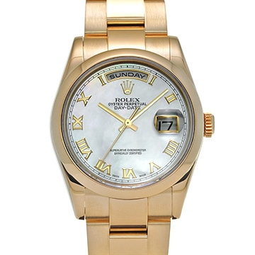 ロレックス デイデイト 118208 ホワイトシェル メンズ 時計 【中古】【wristwatch】