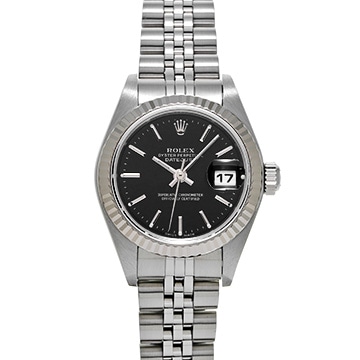 ロレックス デイトジャスト 79174 ブラック レディース 時計 【中古】【wristwatch】