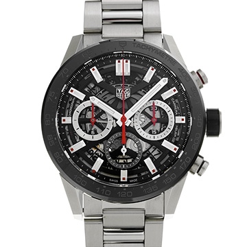 タグ ホイヤー カレラ キャリバーホイヤー02 クロノグラフ CBG2010.BA0662 ブラック メンズ 時計 【中古】【wristwatch】