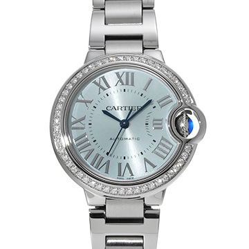 カルティエ バロンブルー ドゥ カルティエ 33mm W4BB0028 ブルー レディース 時計 【中古】【wristwatch】