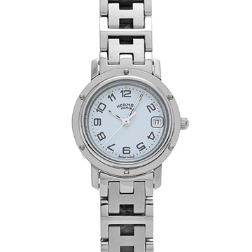 エルメス クリッパー ナクレ CL4.210 ホワイト レディース 時計 【中古】【wristwatch】