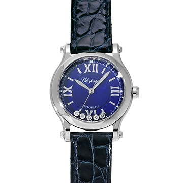 ショパール ハッピースポーツ 278573-3006 ブルー/ダイヤモンド レディース 時計 【中古】【wristwatch】