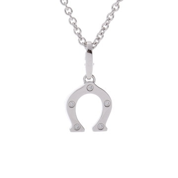 カルティエ ホースシューチャーム ネックレス 5PD シルバー K18ホワイトゴールド レディース ジュエリー 【中古】【jewelry】