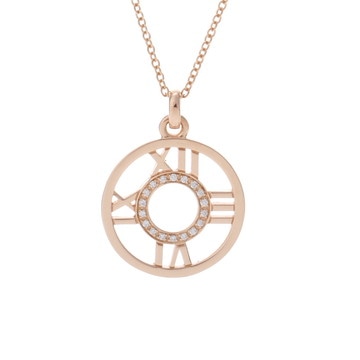 ティファニー オープンアトラスメダリオン ネックレス ゴールド K18ピンクゴールド PG レディース ジュエリー 【中古】【jewelry】