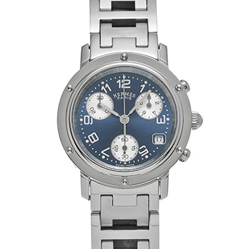エルメス クリッパー クロノグラフ CL1.310 ブルー レディース 時計 【中古】【wristwatch】
