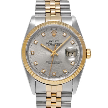 ロレックス デイトジャスト 16233G グレーコンピュータ/ダイヤモンド メンズ 時計 【中古】【wristwatch】