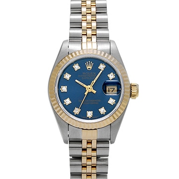 ロレックス デイトジャスト 69173G ブルー/ダイヤモンド レディース 時計 【中古】【wristwatch】
