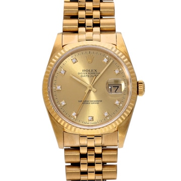 ロレックス デイトジャスト 16238G シャンパン/ダイヤモンド メンズ 時計 【中古】【wristwatch】