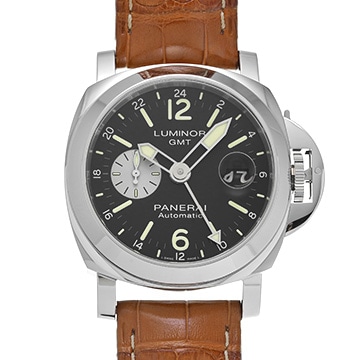 パネライ ルミノール GMT アッチャイオ PAM01088 ブラック メンズ 時計 【中古】【wristwatch】