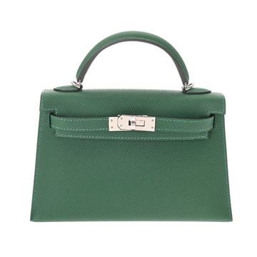 エルメス ミニケリー2 アマゾン ヴェールモワイヤン ヴォーエプソン レディース バッグ 【未使用】【bag】