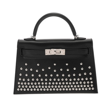 エルメス ミニケリー2 クルーテ 2WAY ブラック ボックスカーフ レディース バッグ 【未使用】【bag】