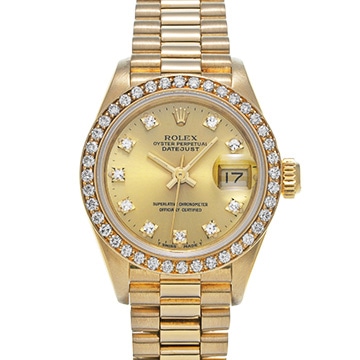 ロレックス デイトジャスト 69138G シャンパン/ダイヤモンド レディース 時計 【中古】【wristwatch】