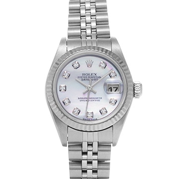 ロレックス デイトジャスト 79174NG ホワイトシェル/ダイヤモンド レディース 時計 【中古】【wristwatch】