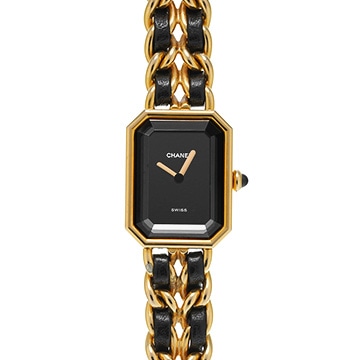 シャネル プルミエール M H0001 ブラック レディース 時計 【中古】【wristwatch】