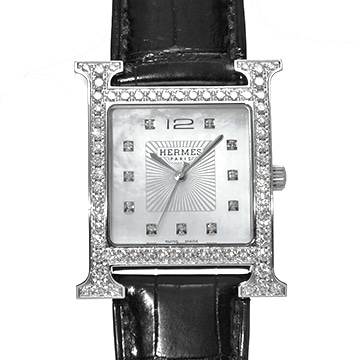エルメス Hウォッチ HH1.830 ホワイトシェル/ダイヤモンド メンズ 時計 【中古】【wristwatch】
