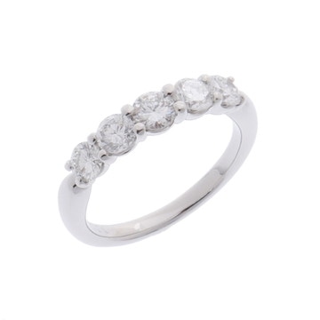 ノーブランド 5石リング シルバー Pt900プラチナ レディース ジュエリー 【中古】【jewelry】