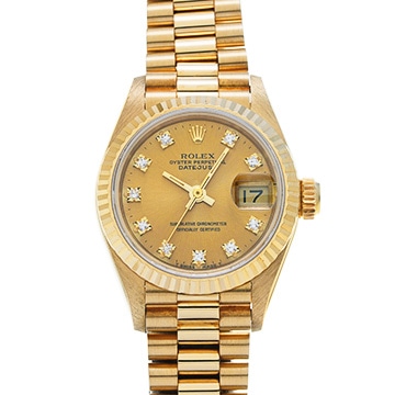 ロレックス デイトジャスト 69178G シャンパン/ダイヤモンド レディース 時計 【中古】【wristwatch】