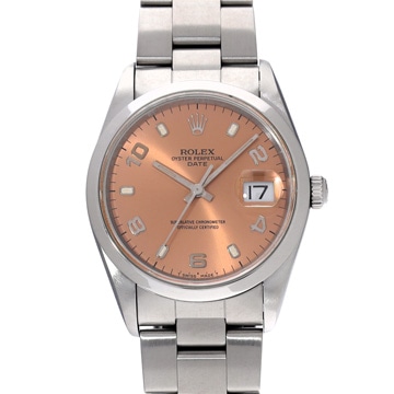 ロレックス オイスターパーペチュアル デイト 15200 ピンク メンズ 時計 【中古】【wristwatch】