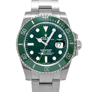 ロレックス サブマリーナ デイト 116610LV グリーン メンズ 時計 【中古】【wristwatch】