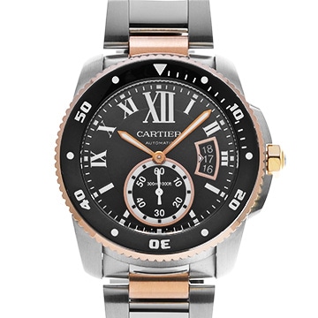 カルティエ カリブル ドゥ カルティエ ダイバー W7100054 ブラック メンズ 時計 【中古】【wristwatch】